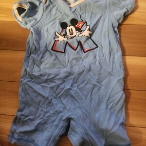 Disney Blue and Red Mickey Mouse Baby Outfit